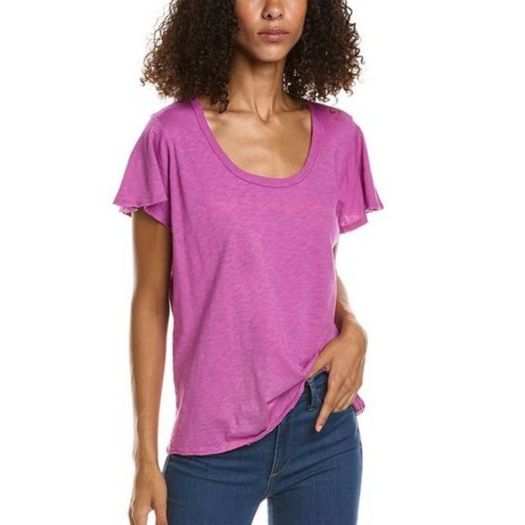 Michael Stars Jana Flutter Sleeve  Tee 2X - Picture 1 of 10
